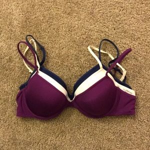 Xhiliration bras, set of 3 (Navy, white, purple)
